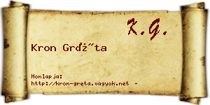 Kron Gréta névjegykártya